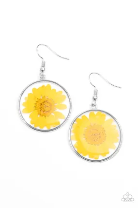 Forever Florals Yellow-Earrings