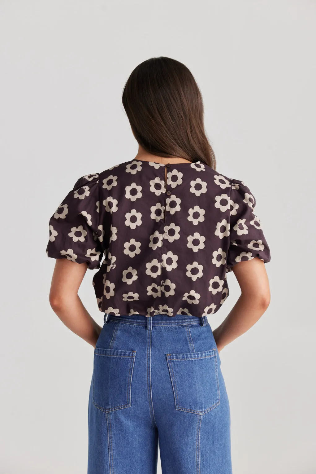 Frankie Top (Tonal Floral)