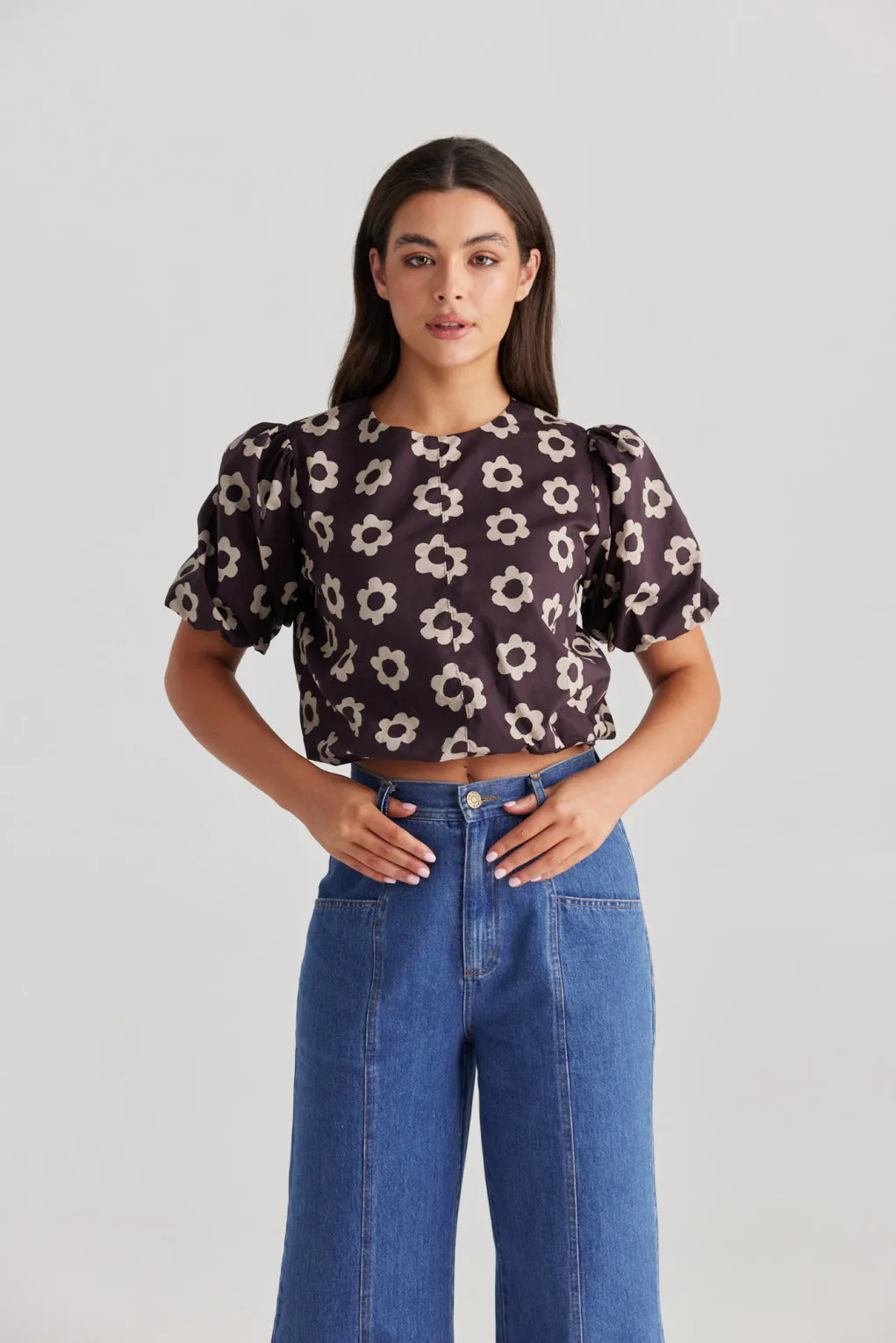 Frankie Top (Tonal Floral)