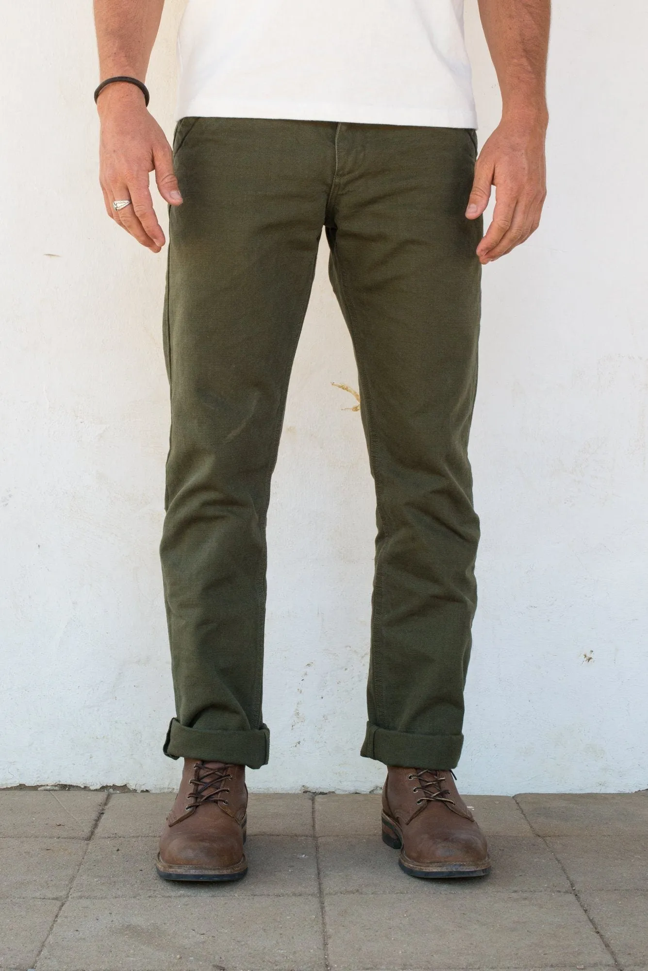 Freenote Cloth - Workers Chino Slim Fit 14oz Slub Army Green