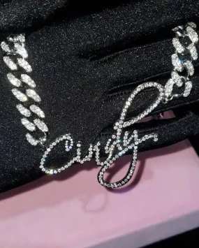 Glam Cuban Script Chain