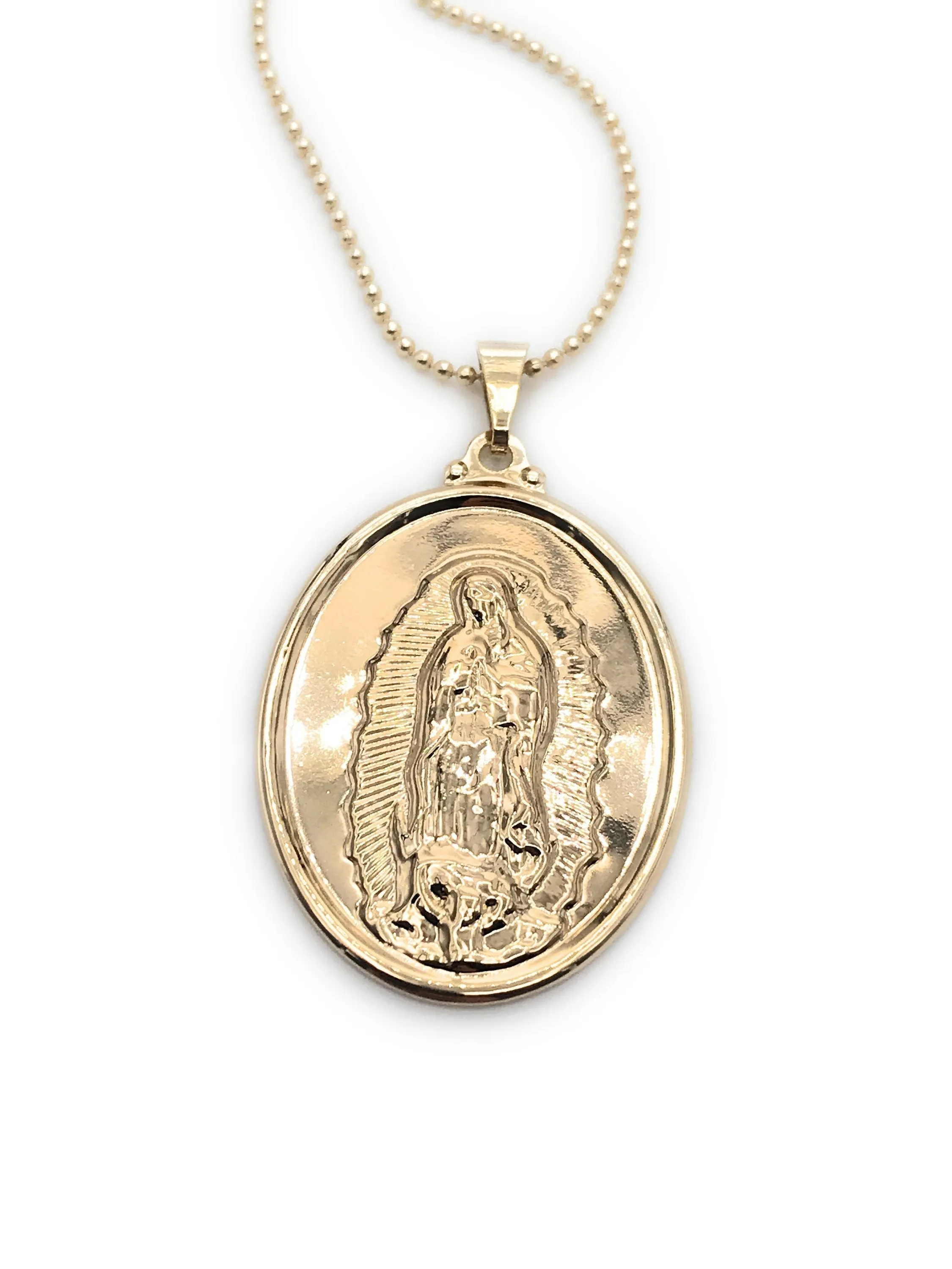 Gold Lady of Guadalupe Pendant, Virgen de Guadalupe Medal, Virgin Mary Pendant, Our Lady of Guadalupe Necklace Catholic Jewelry Mother's day