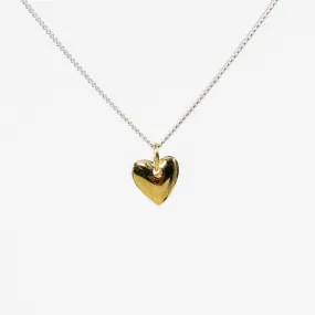 Gold Vermeil Heart Puff Necklace