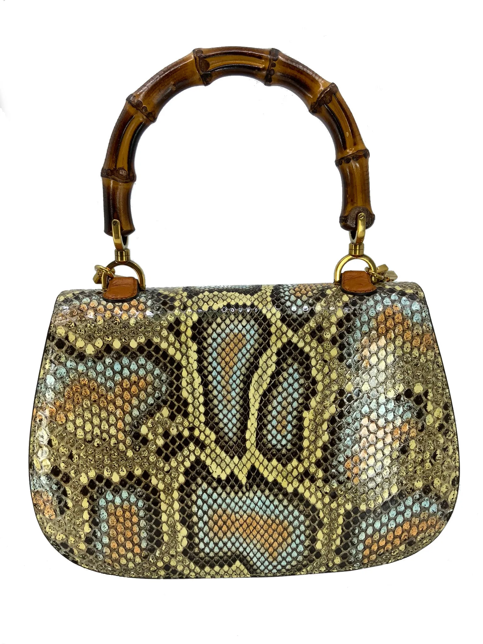 Gucci Bamboo 1947 Ostrich and Python Medium Bag