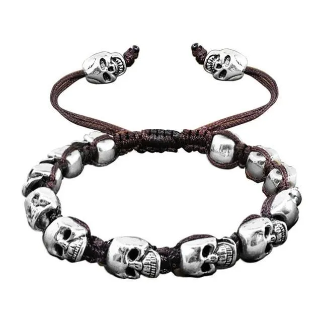 Handmade Skull Beaded Rope Bohemian Bracelet