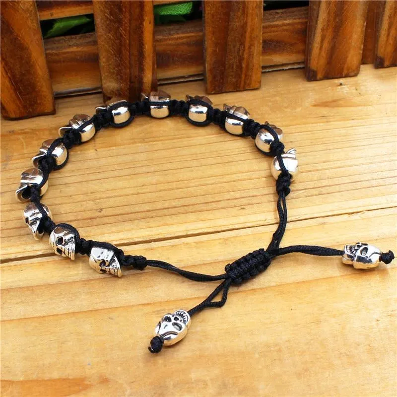 Handmade Skull Beaded Rope Bohemian Bracelet