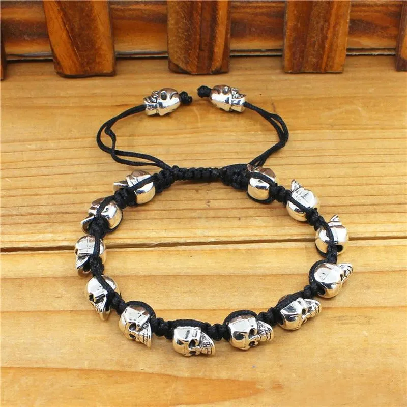 Handmade Skull Beaded Rope Bohemian Bracelet