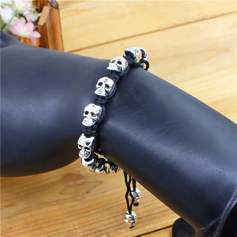 Handmade Skull Beaded Rope Bohemian Bracelet