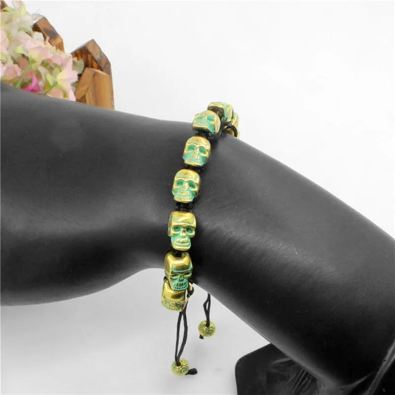 Handmade Skull Beaded Rope Bohemian Bracelet