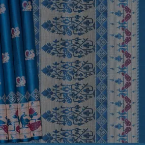 Handwoven Blue Soft Silk Saree - 2081T010529DSC