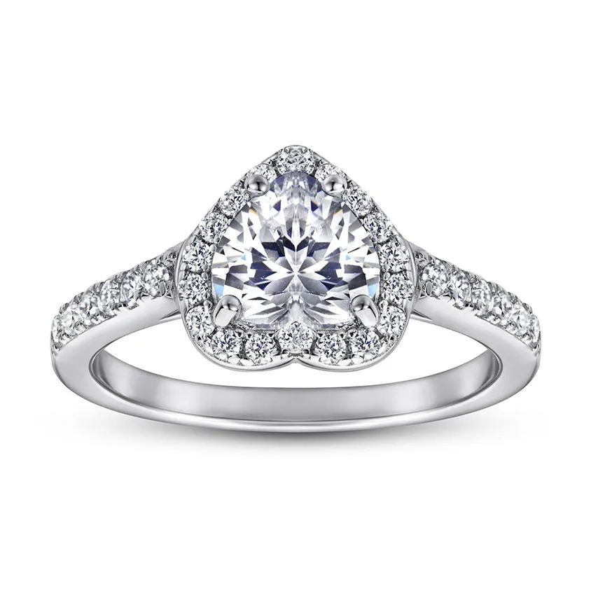 Heart Halo Engagement Ring