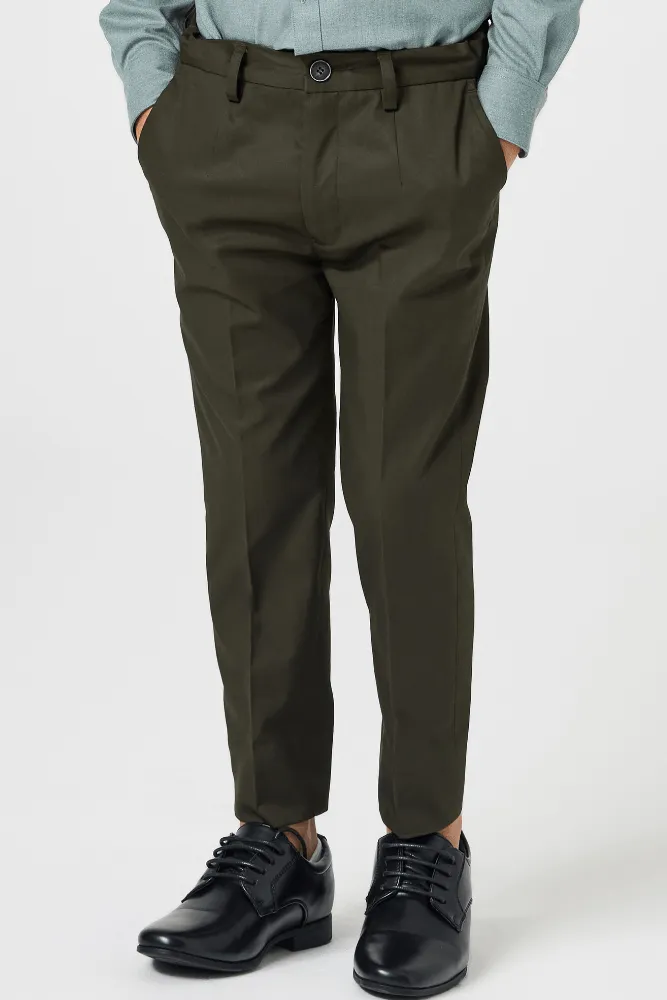 Hendrix 2 Piece Suit - Olive Cotton