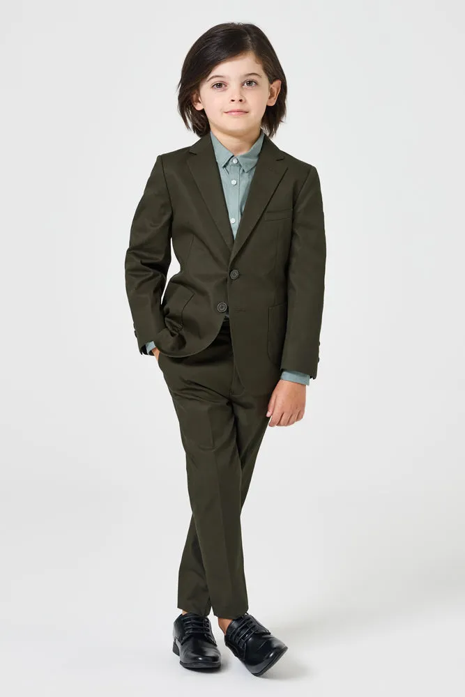 Hendrix 2 Piece Suit - Olive Cotton