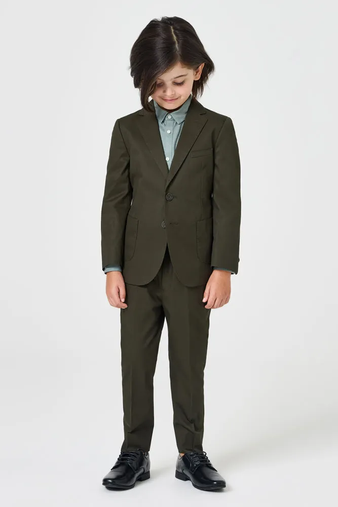 Hendrix 2 Piece Suit - Olive Cotton