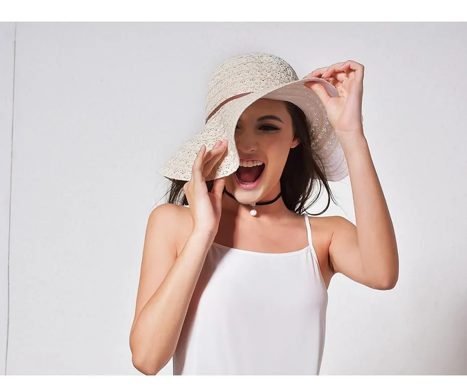 INNOVATO Foldable Floppy Wide Brim Straw Sun Hat