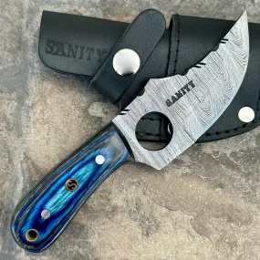 Jesse James - Blue & Black Wood - Damascus - Horizontal & Vertical Carry - 7 inches - JJ011