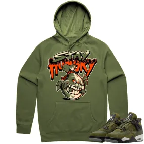 Jordan 4 Craft Olive 4s Hoodie to Match - CELADON STAY HUNGRY