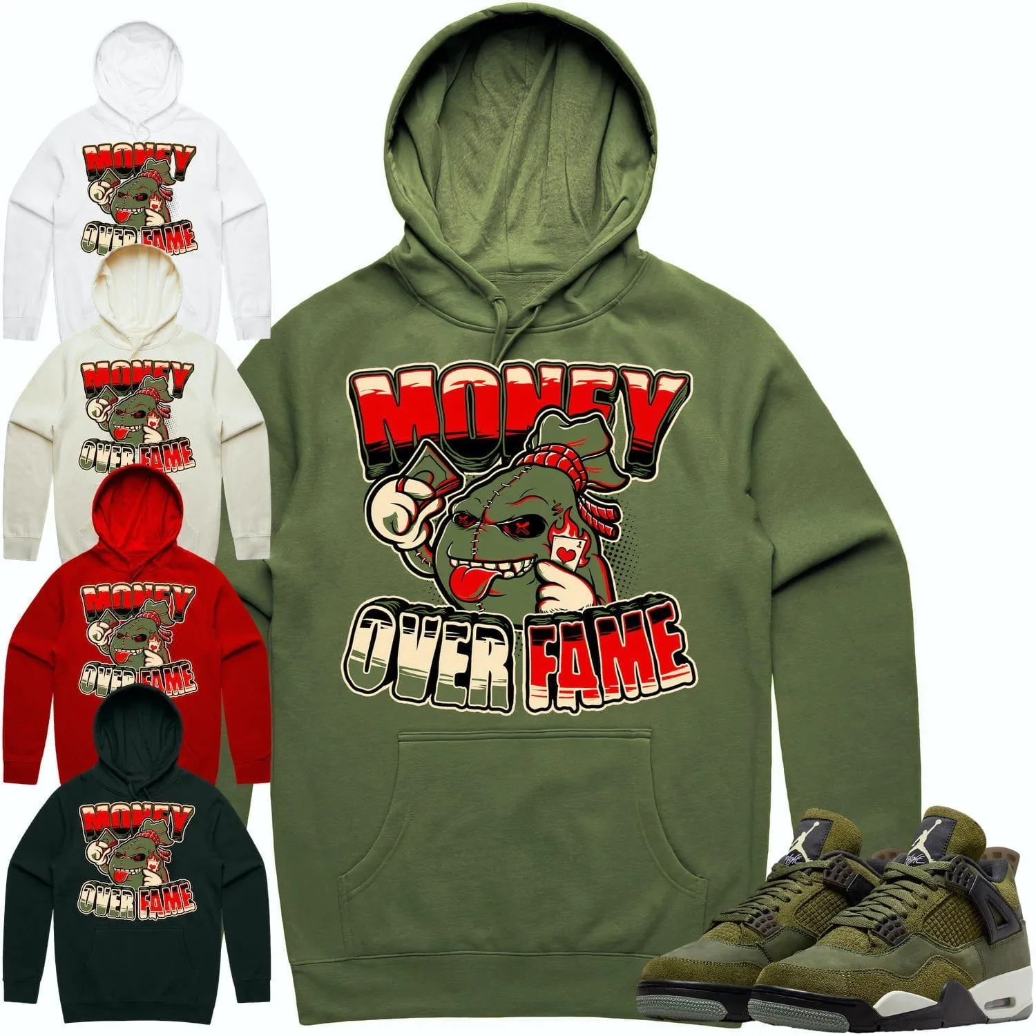 Jordan 4 Craft Olive 4s Hoodie to Match - OLIVE MOF