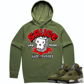 Jordan 4 Craft Olive 4s Hoodie to Match - RED SAUCE