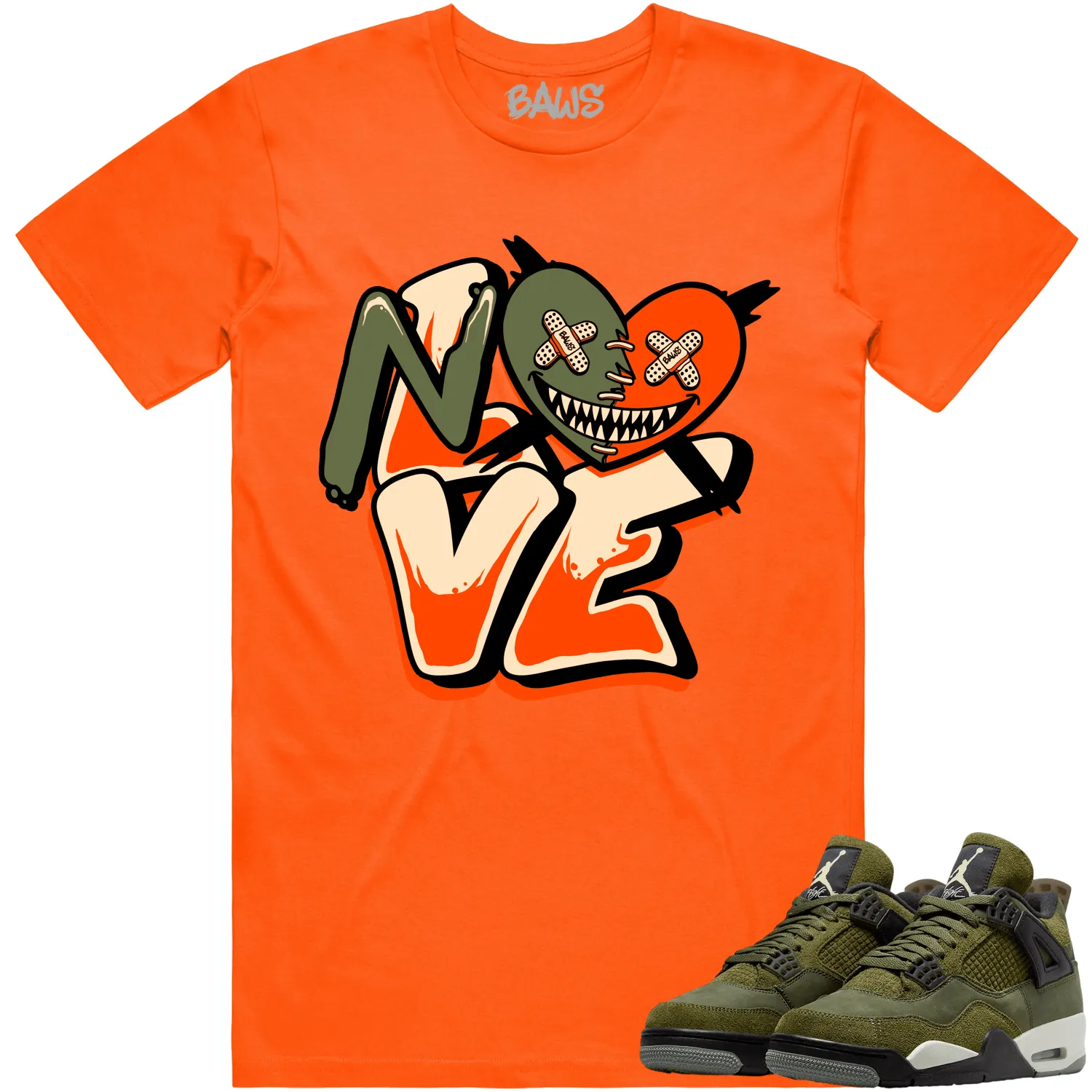 Jordan 4 Craft Olive 4s Shirt to Match - CELADON NO LOVE BAWS