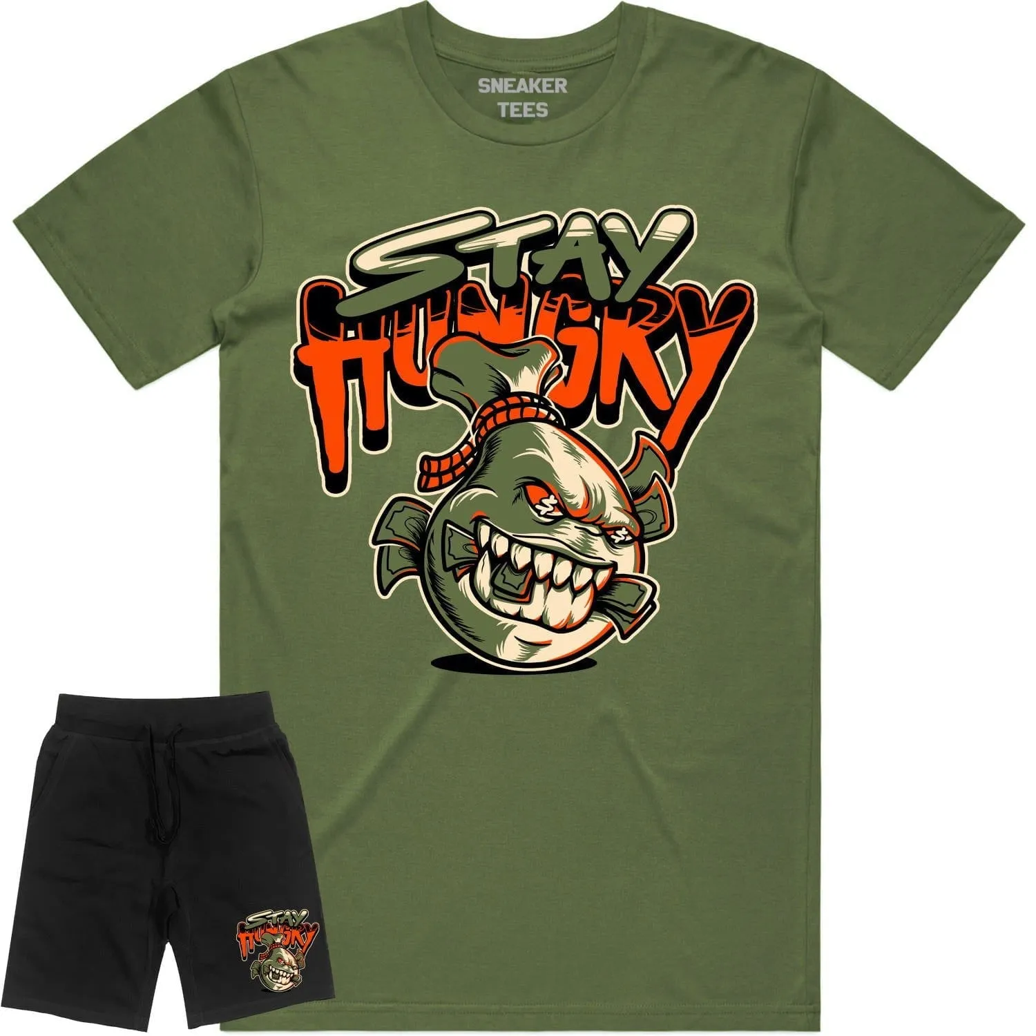 Jordan 5 Olive 5s Sneaker Outfit - CELADON STAY HUNGRY