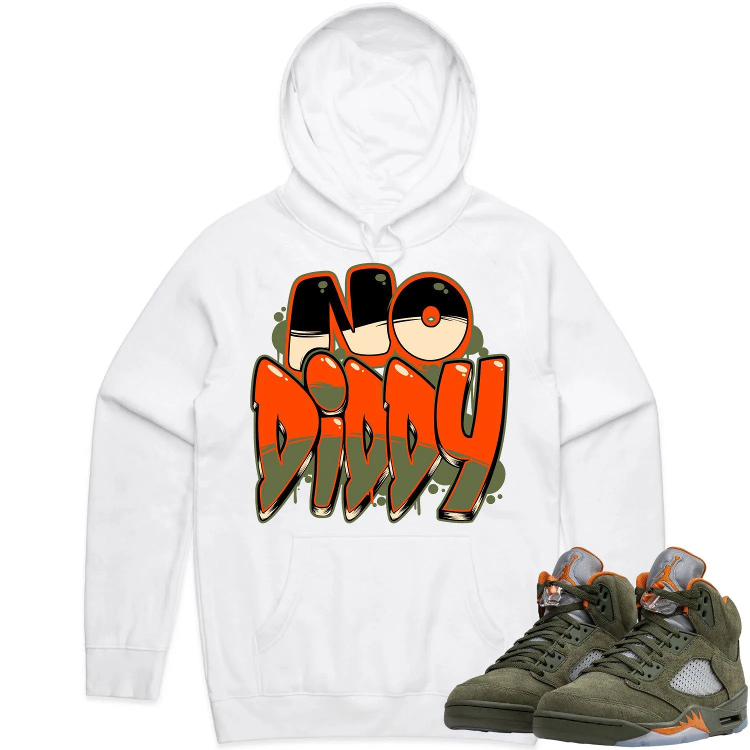 Jordan Retro 5 Olive 5s Hoodie to Match - CELADON NODIDDY