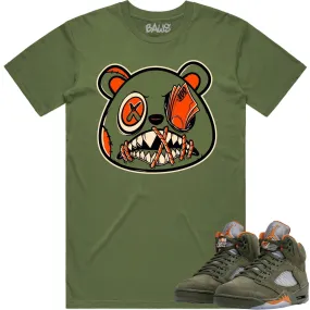 Jordan Retro 5 Olive 5s Shirt to Match - CELADON MONEY TALKS BAWS