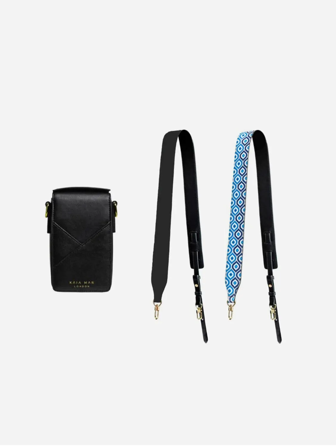 Kaia Desserto Vegan Cactus Leather Phone Bag | Blue Strap