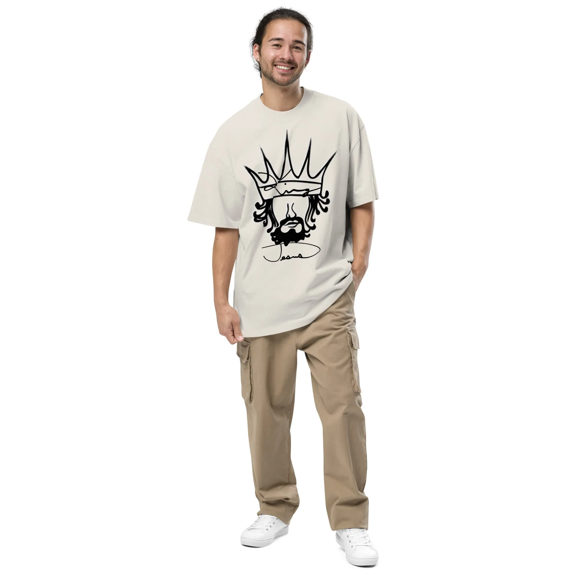 King Jesus Oversized faded t-shirt (Multiple Colors)