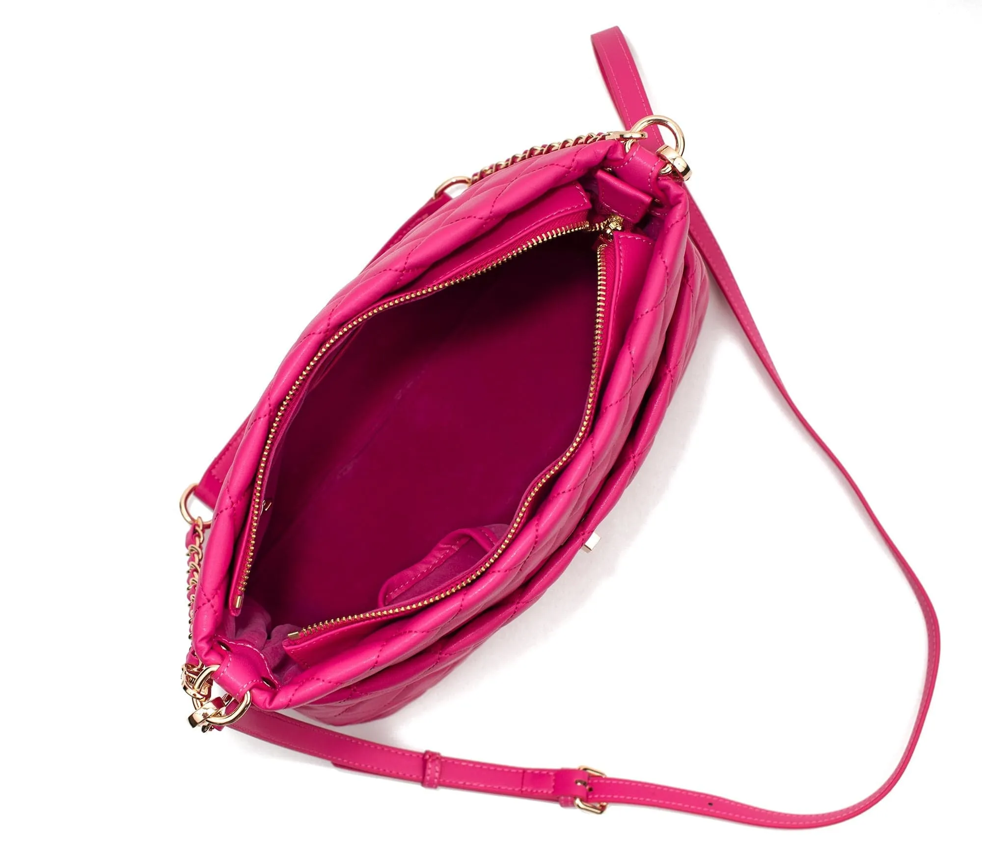 Koi Quilted Vegan Leather Shoulder Bag | Pink