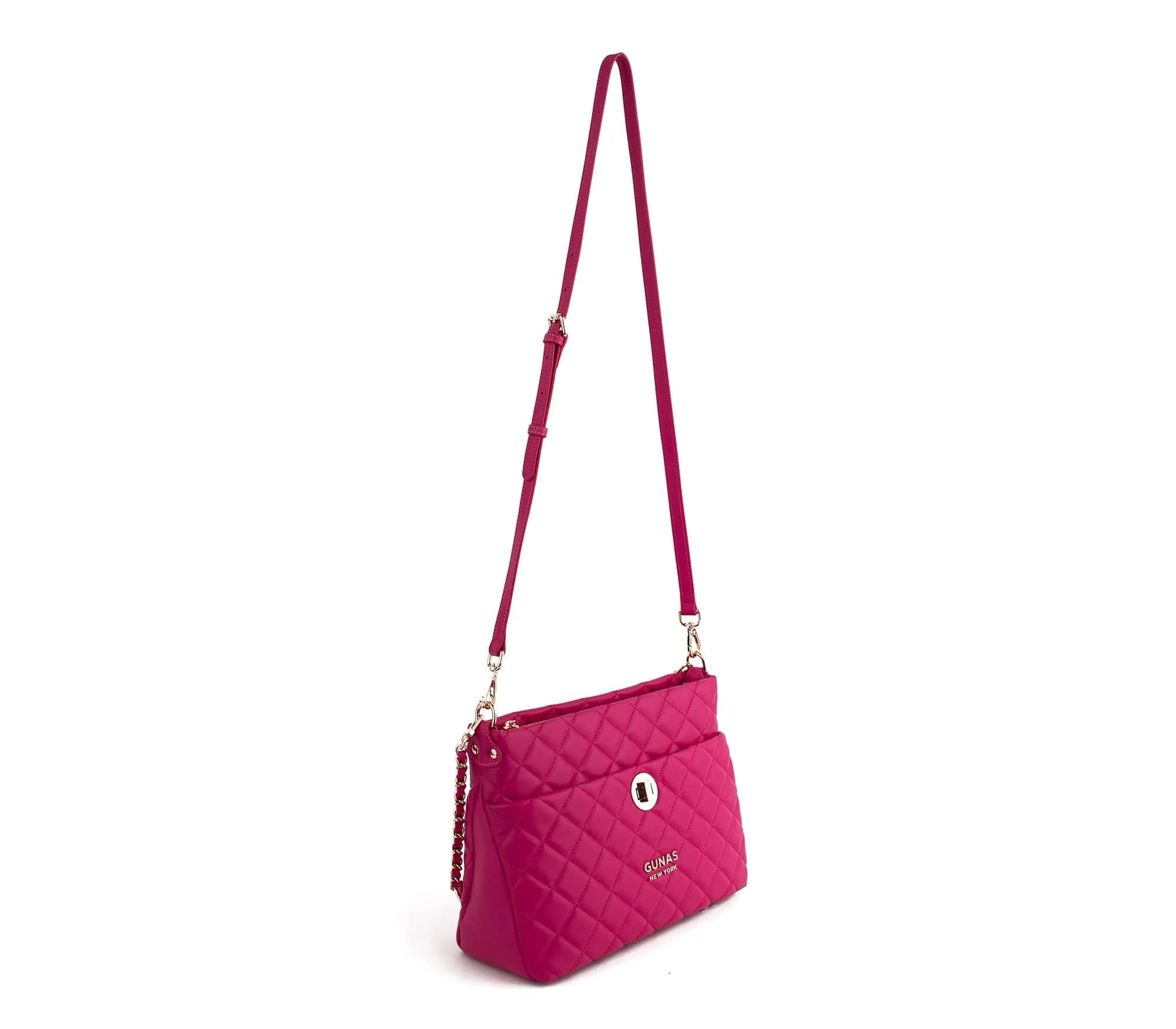 Koi Quilted Vegan Leather Shoulder Bag | Pink