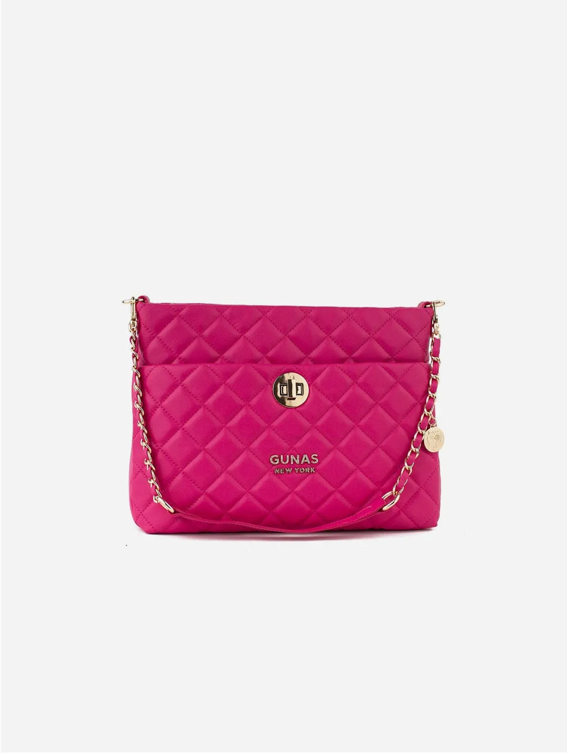 Koi Quilted Vegan Leather Shoulder Bag | Pink