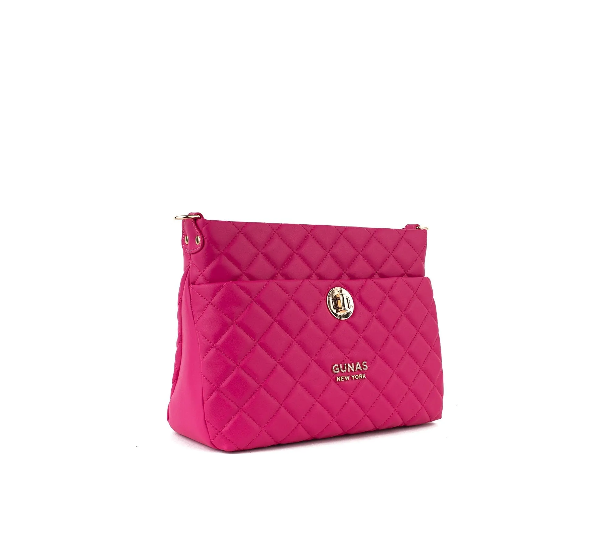 Koi Quilted Vegan Leather Shoulder Bag | Pink