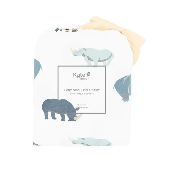 Kyte Baby Printed Crib Sheet in Rhino