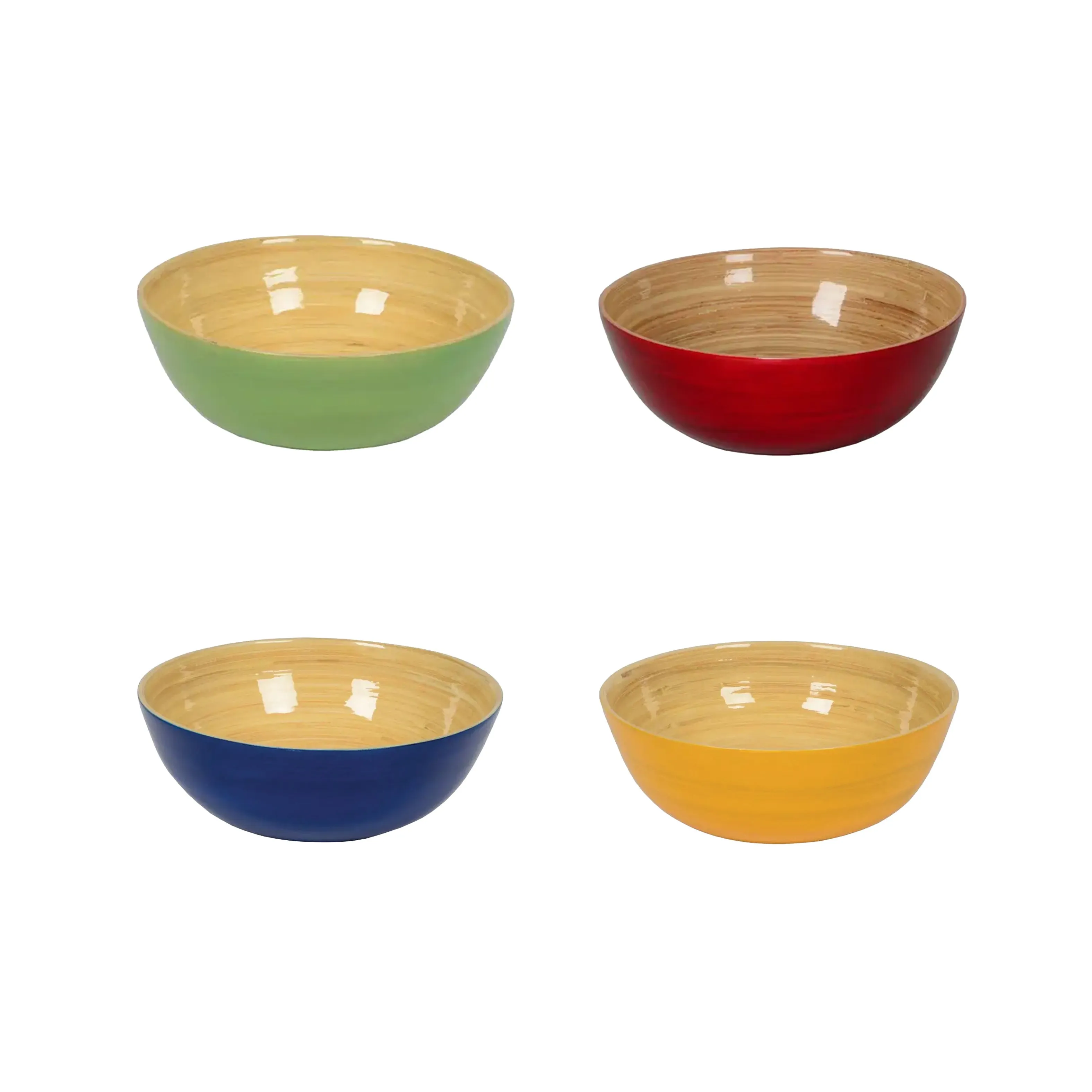 Lacquered Bamboo Bowls, 7 D x 3 H