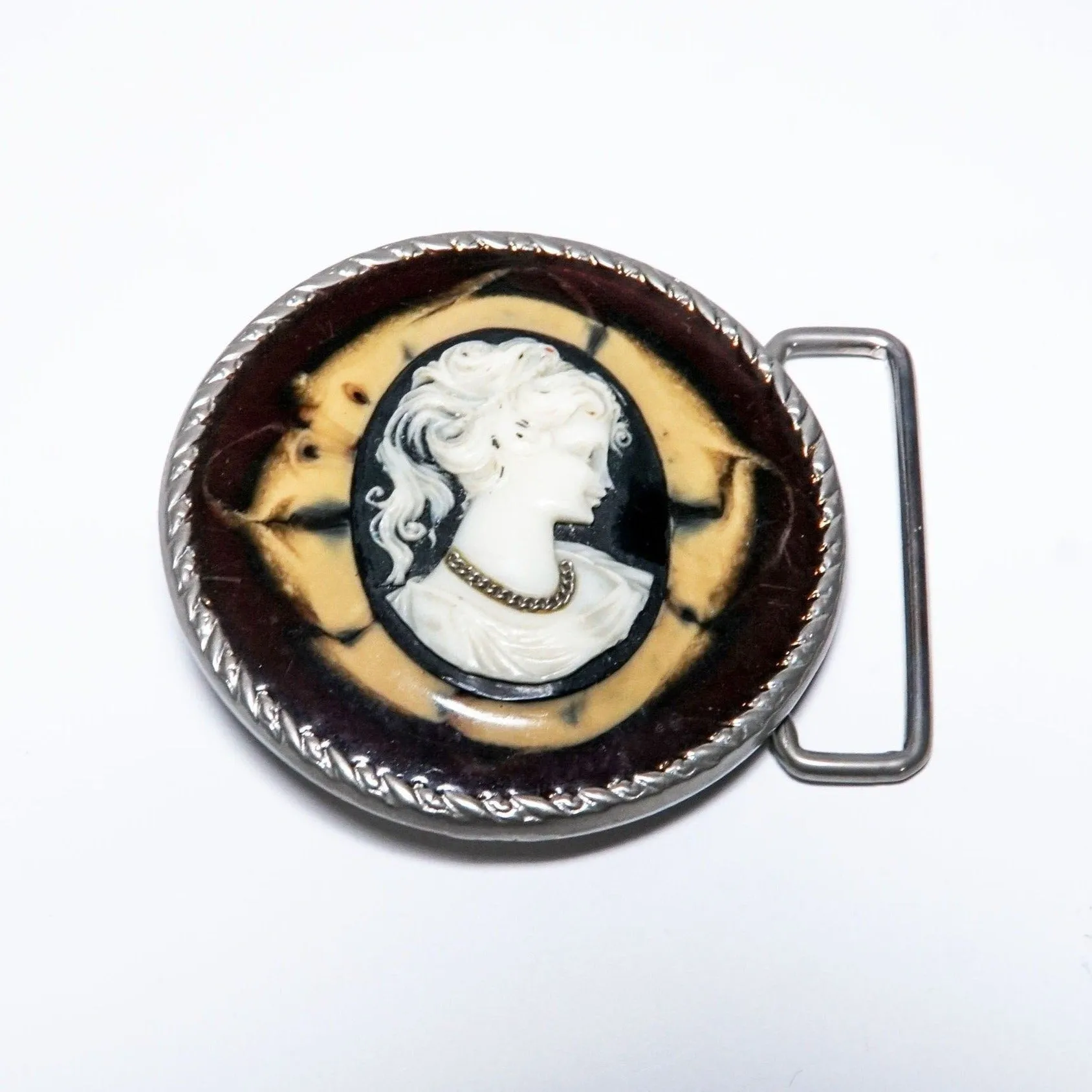 Lady in Chain Cameo Belt Buckle