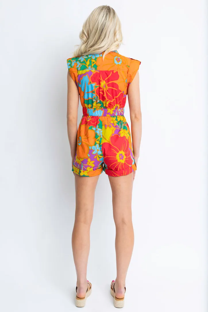 Large Multi Floral Romper