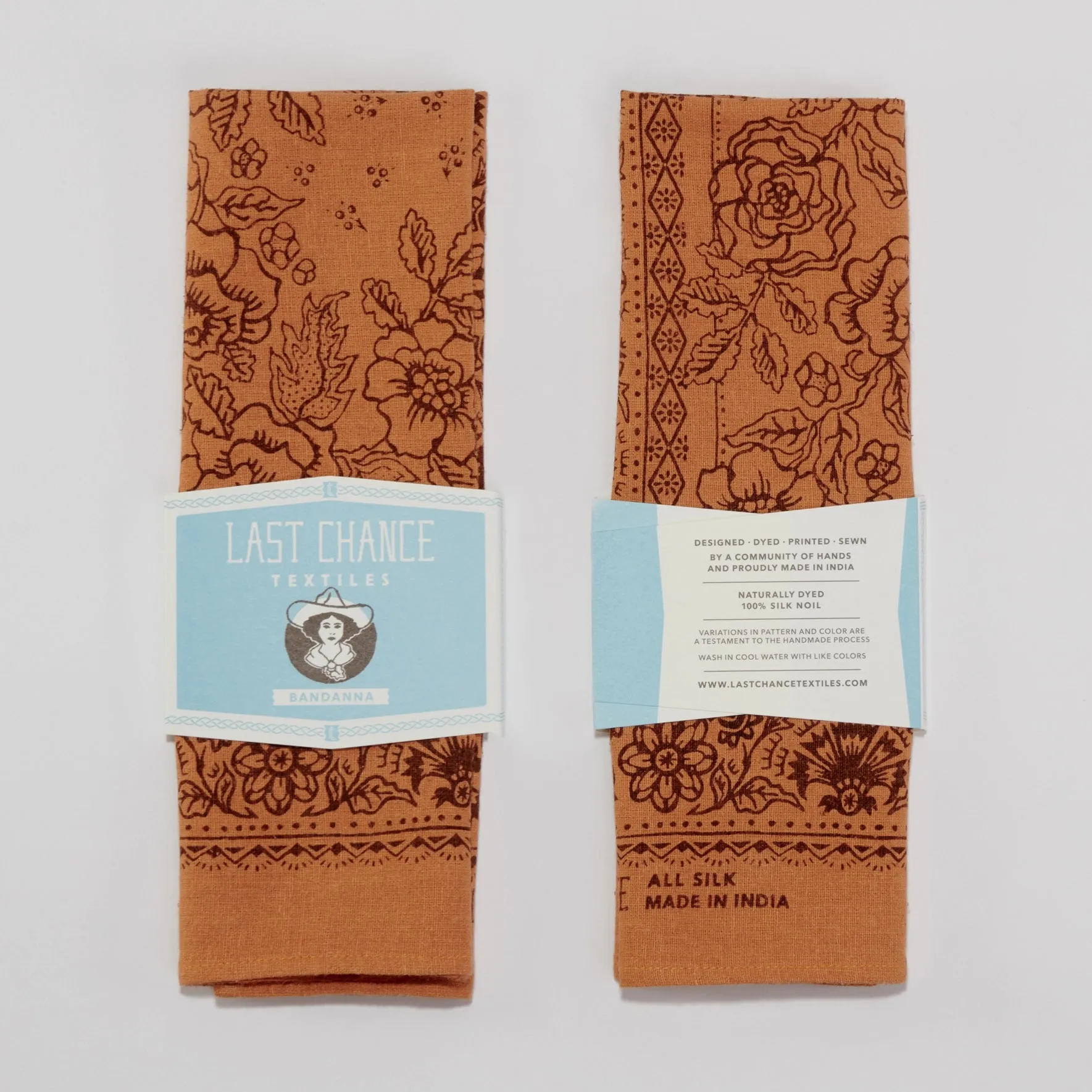 Last Chance Textiles: Raw Silk Bandana-Golden Oak