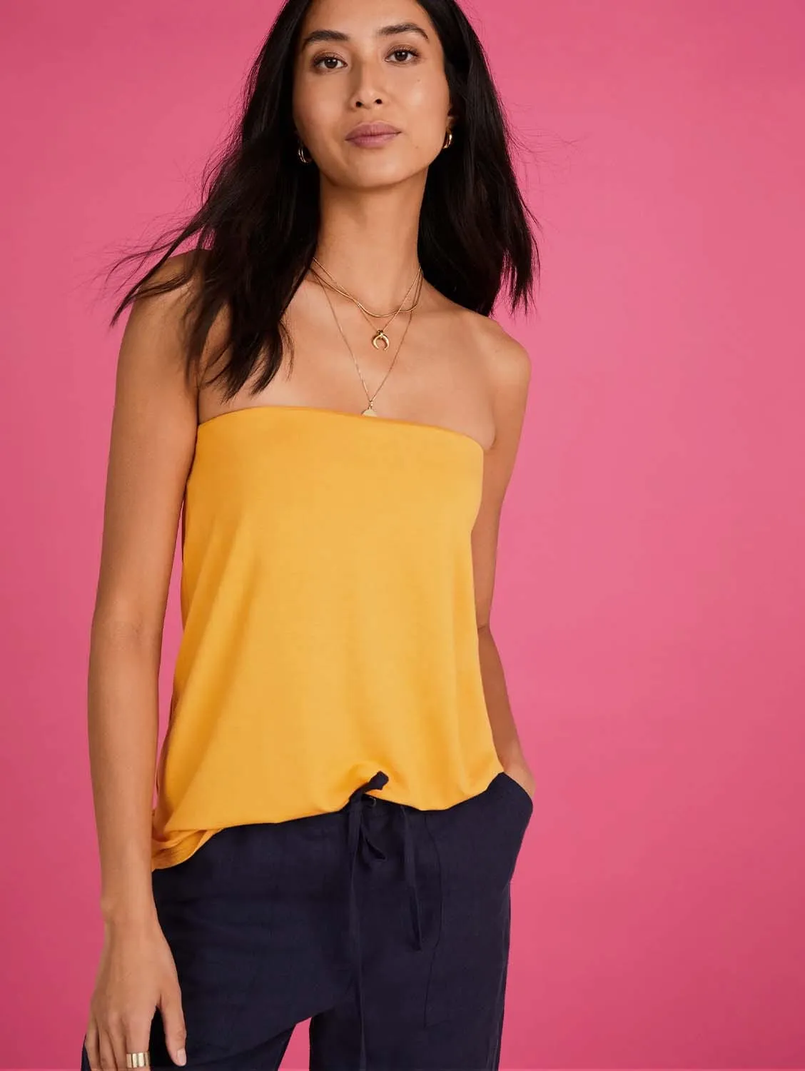 Lily LENZING ECOVERO Jersey Bandeau Top | Mango Sorbet