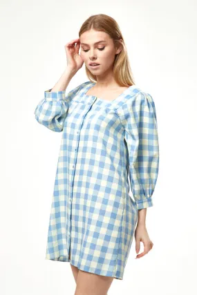 Liquorish Gingham Puff Sleeve Dress