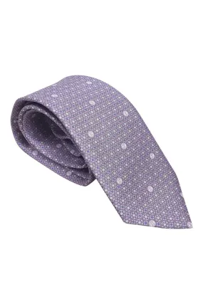 LOEWE 100% Silk Lilac Tie Geometric Circular Repeat (60 L | 3.5 W)