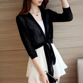 Long Vest Cardigan Top - Black