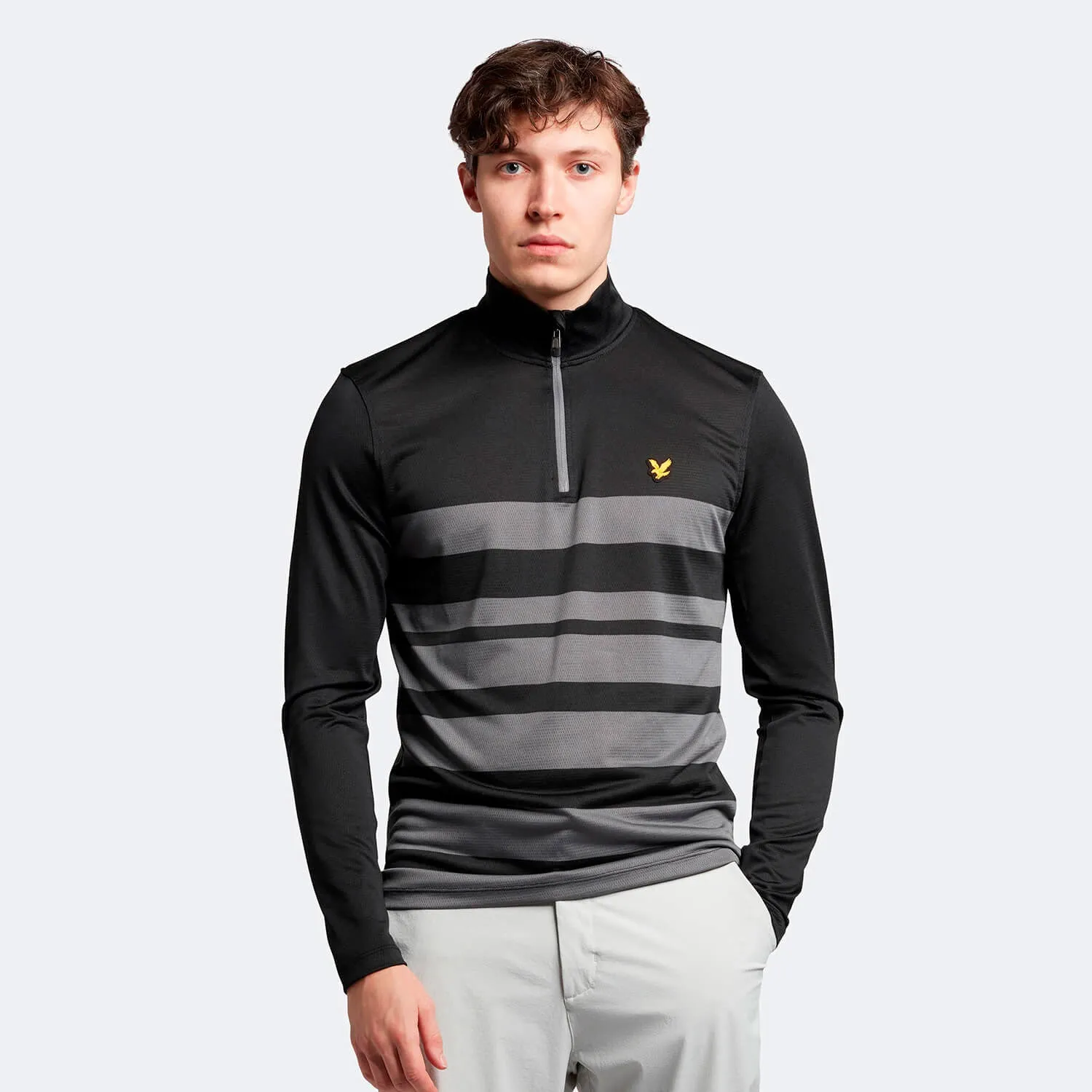 Lyle & Scott Lightweight Wide Stripe Midlayer - True Black