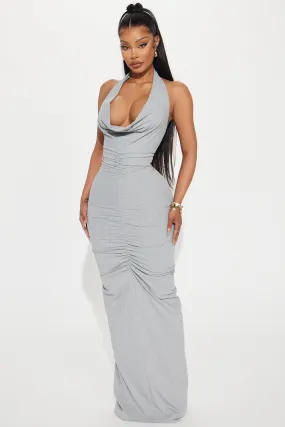 Maylee Ribbed Maxi Dress - Heather Grey