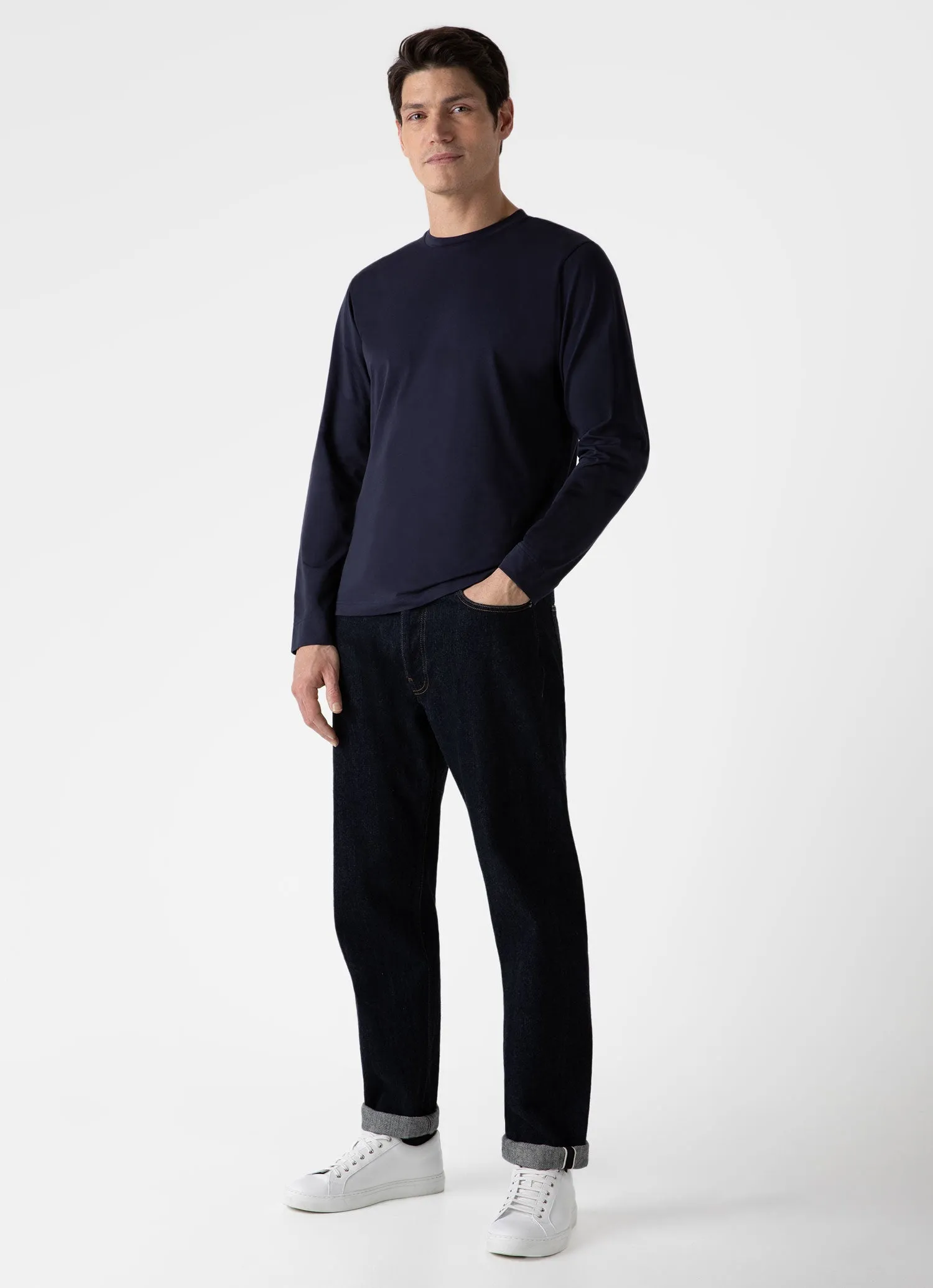 Men's Long Sleeve Riviera T-shirt in Navy