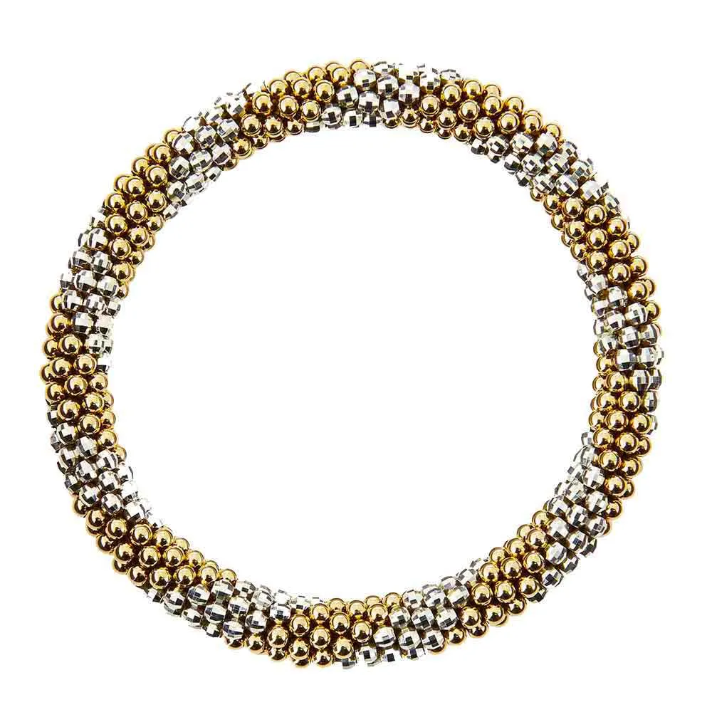 Meredith Frederick Elsie D 14k Gold and Silver Spiral Bead Bracelet