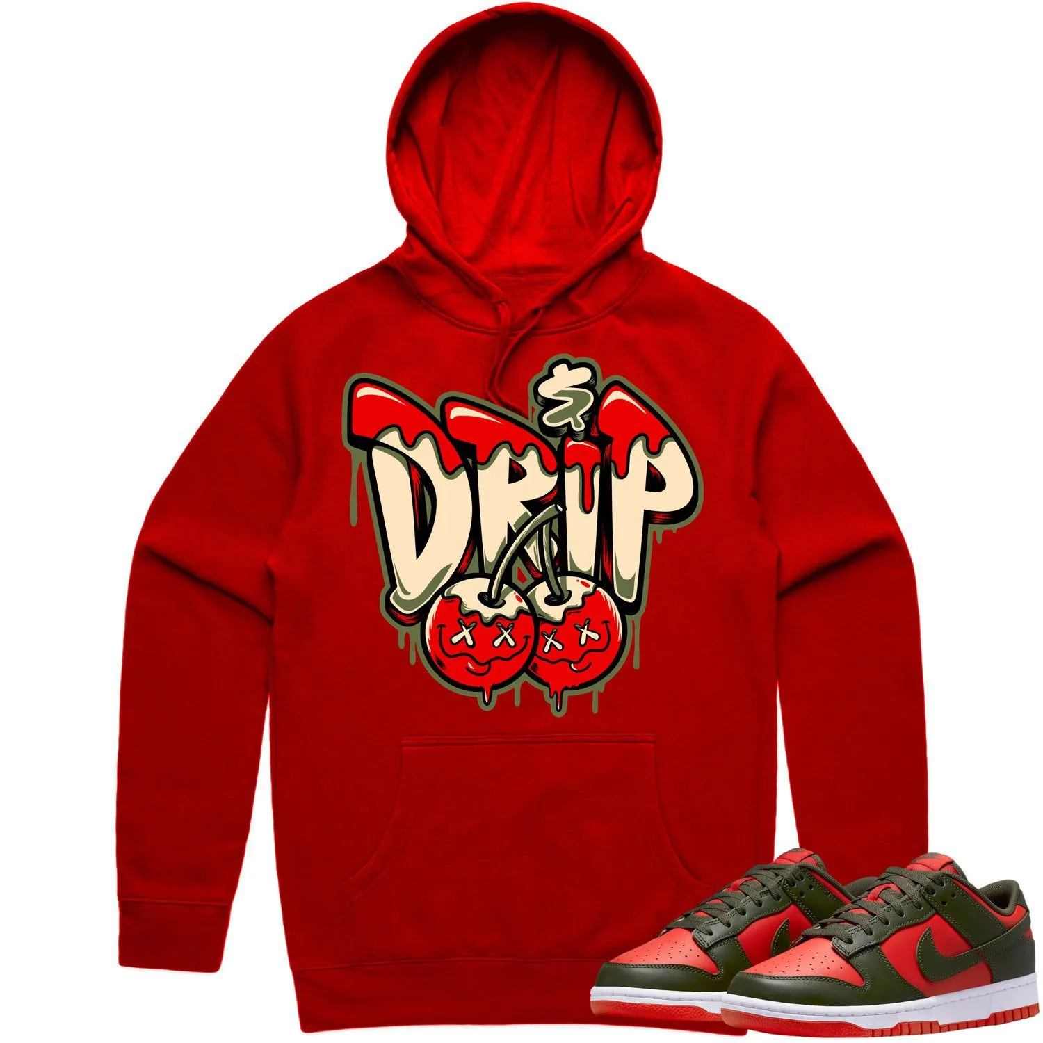 Mystic Red Dunks Hoodie to Match - OLIVE MONEY DRIP