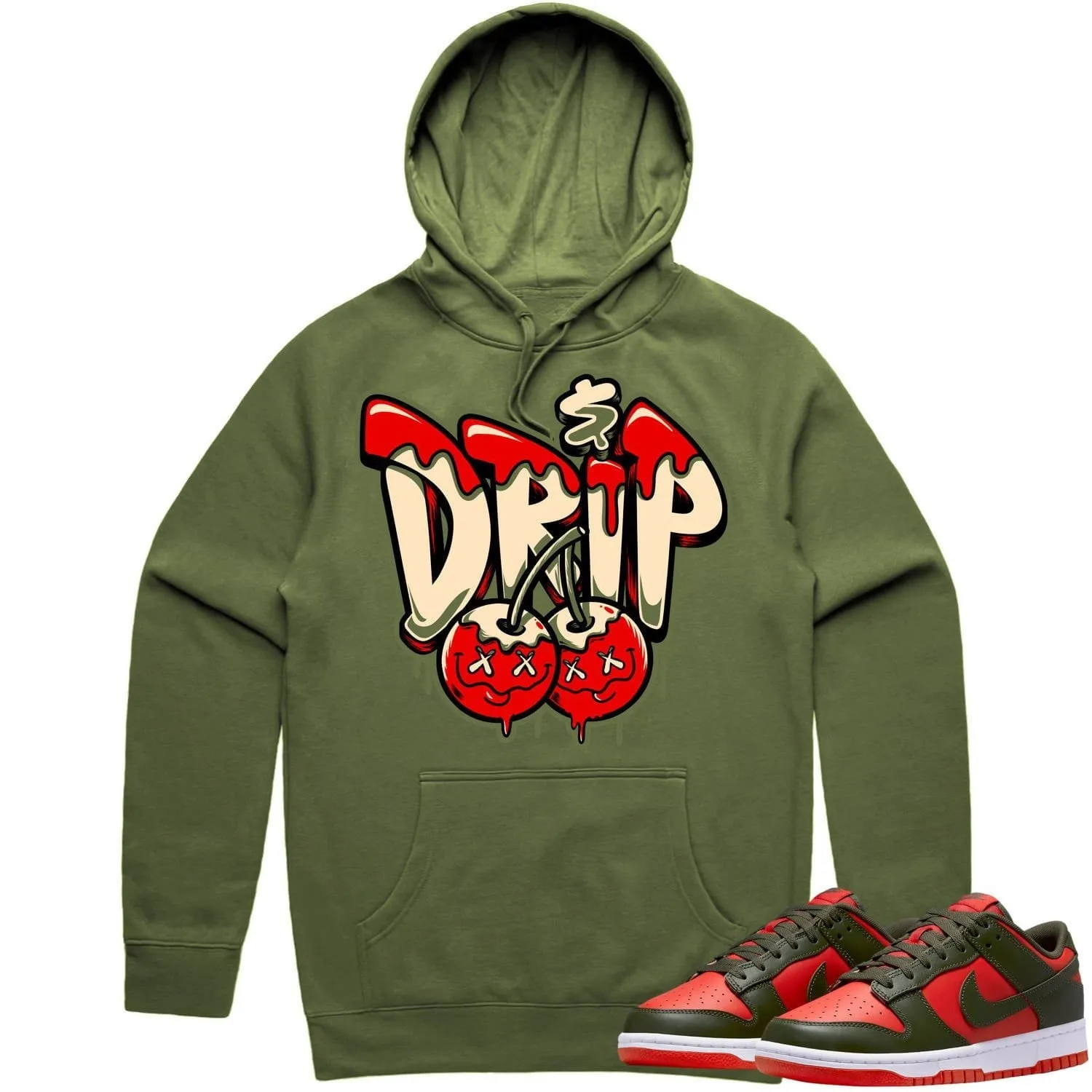 Mystic Red Dunks Hoodie to Match - OLIVE MONEY DRIP