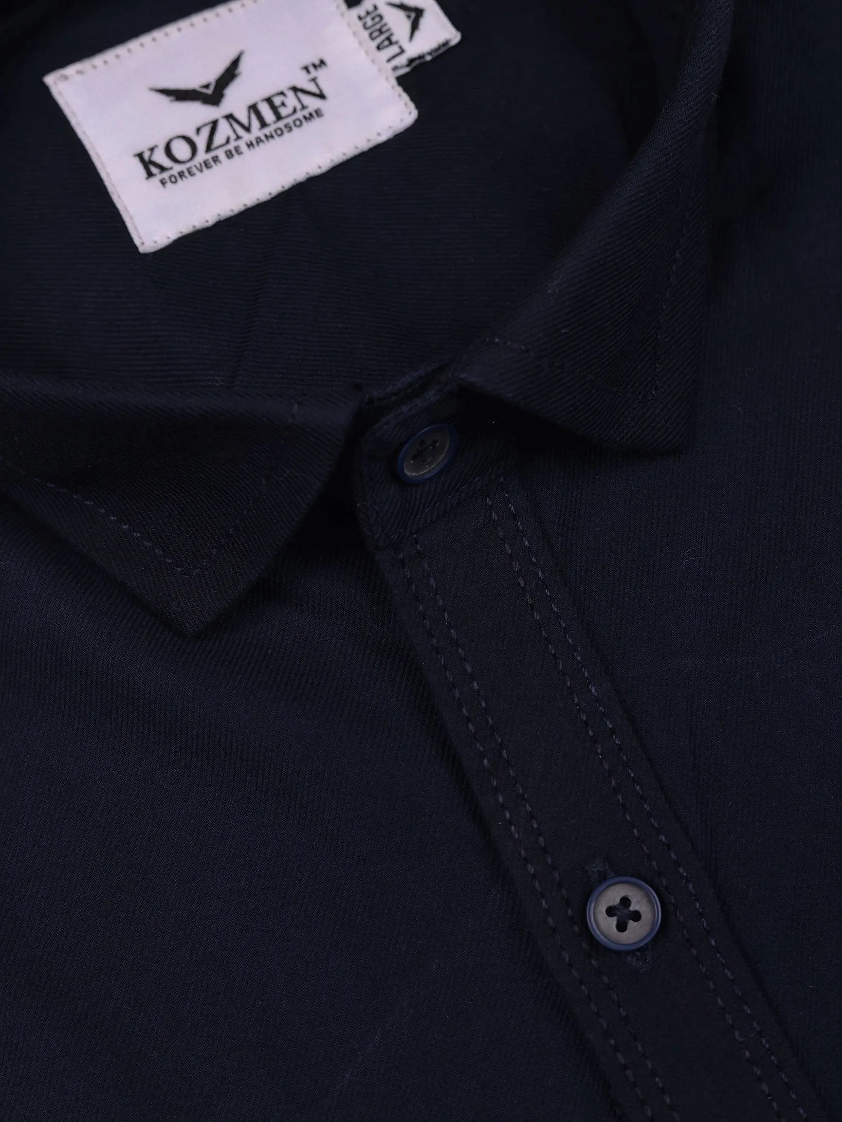 Navy Blue Super Soft Double Pocket Premium Cotton Shirt