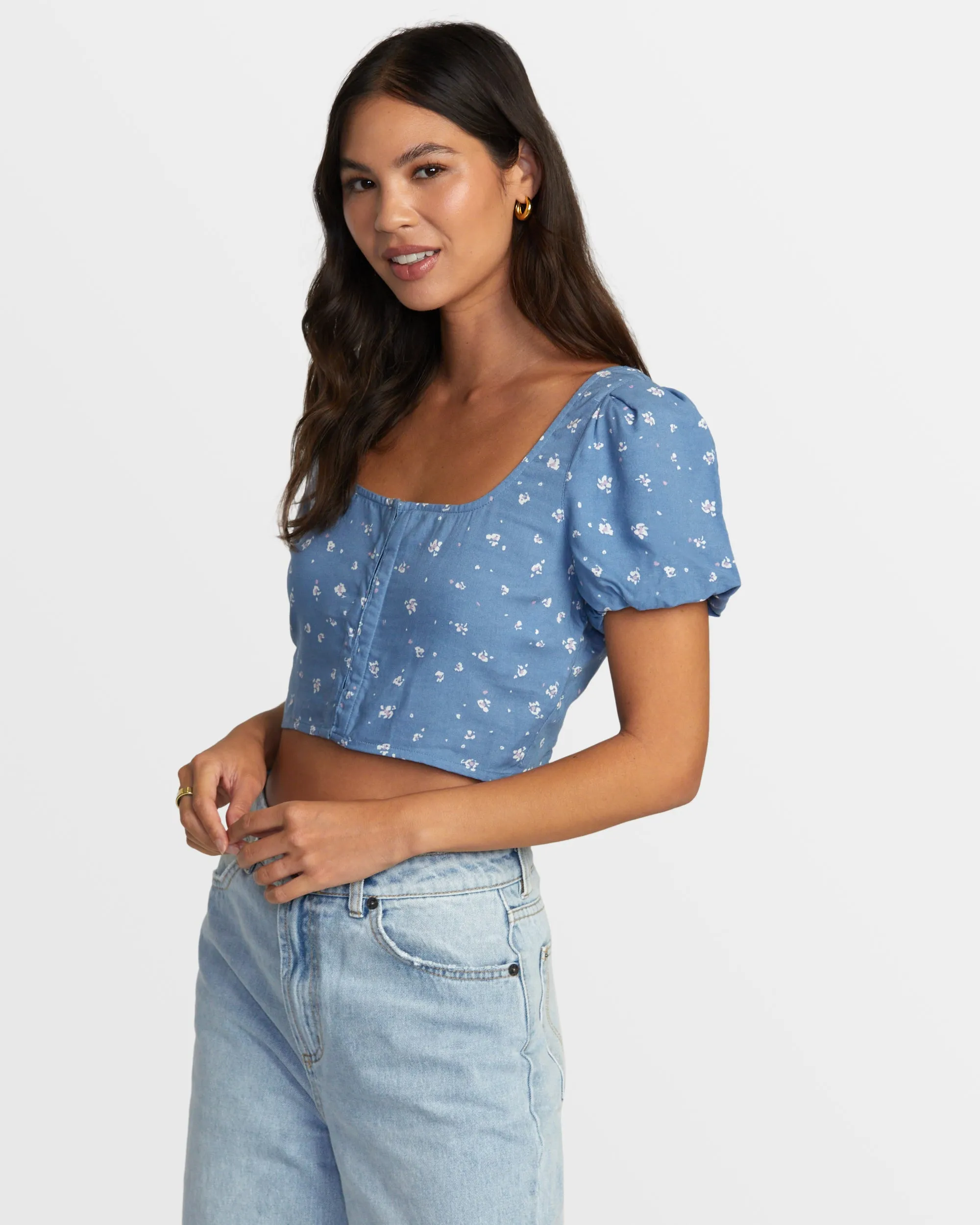 Nova Crop Top - Coronet Blue